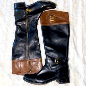 Black/Brown Michael Kors Leather Boots